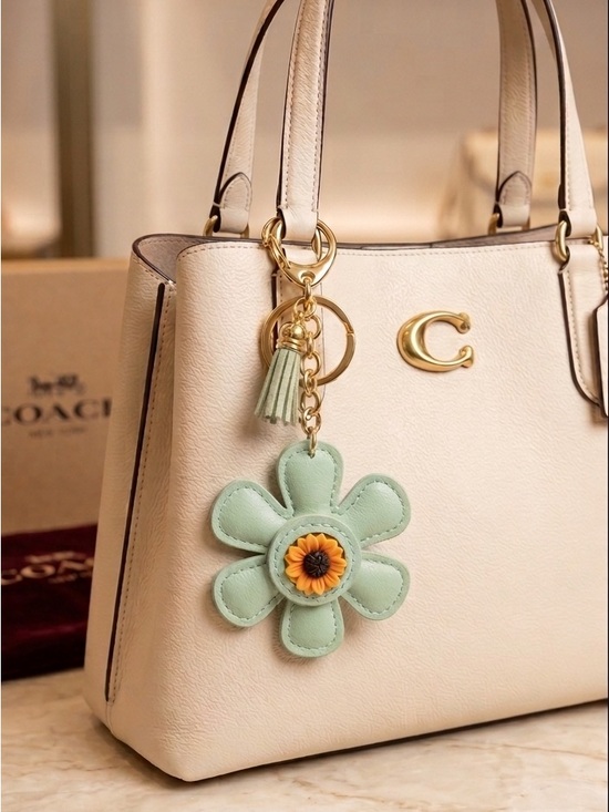 unbranded Accessories - Unbranded green and yellow flower keychain bag charm new - bag not included